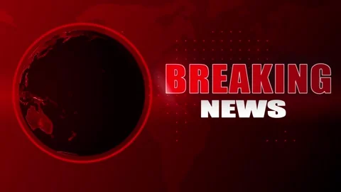 Breaking news world map earth globe rotating animation. News background seamless Stock Footage 336669014