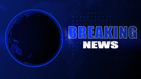 Breaking news world map earth globe rotating animation. News background seamless Stock Footage 336669015