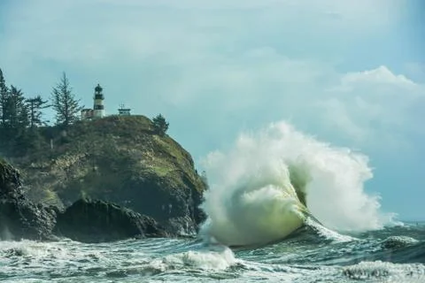Breaking Ocean Wave at Ilwaco Stock Photos