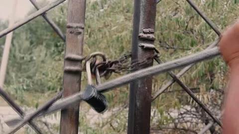 Breaking a padlock. Stock Footage 252129237