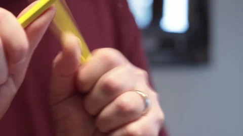 Breaking a pencil - slow Stock Footage 326265337