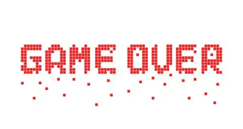 Breaking up pixel game over text Stock Illustration