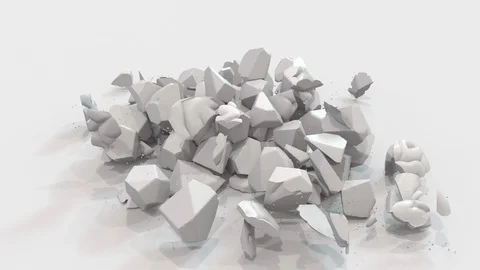 Breaking plaster human brain model. Disease, stress or idea crisis conceptual 3D Stock Footage 106159832