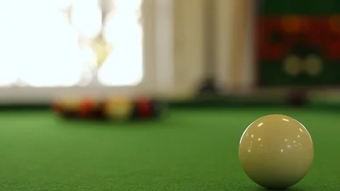 Breaking a Rack of Billiard Balls #2 Stock Footage 91953365