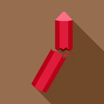 Breaking red pencil representing stress, failure, and anger Stock Illustration