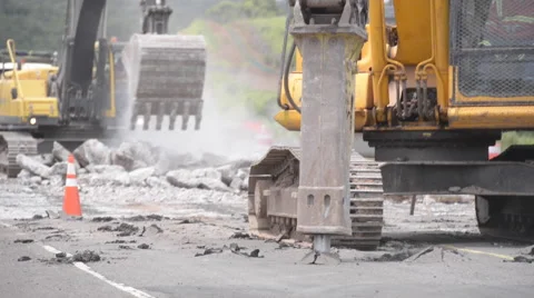 Breaking road asphalt Stock Footage 53203065