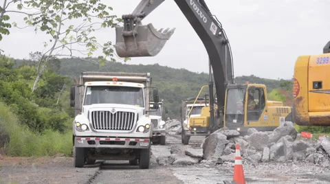 Breaking road asphalt Stock Footage 53258055