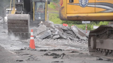 Breaking road asphalt Stock Footage 53346255