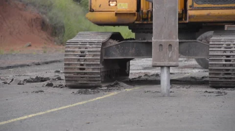 Breaking road asphalt Stock Footage 53369200