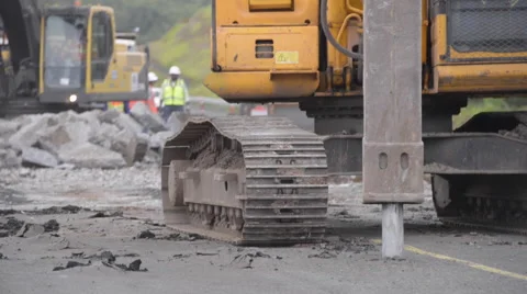 Breaking road asphalt Stock Footage 53412636