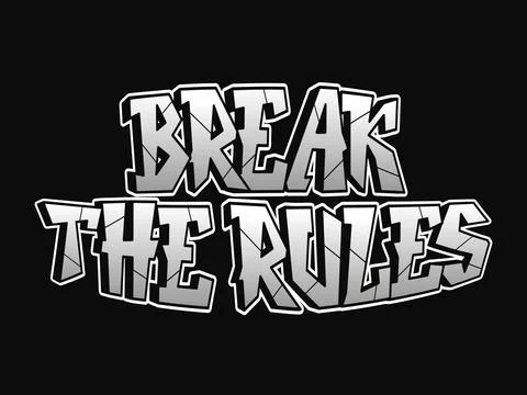 Breaking rules typography with graffiti text design and rebel attitude Иллюстрация