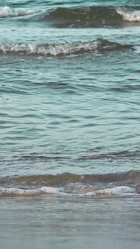 Breaking Sea Waves Close Up Slow Motion Vídeo Stock 344574041