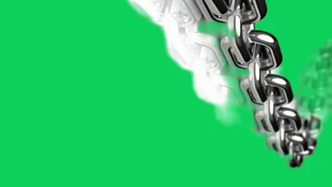 Breaking silver metal chains. Concept of regains freedom. Break free from w.. Stock Footage 293536582