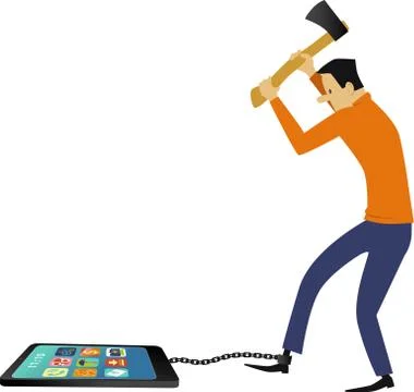 Breaking smartphone addiction Stock Illustration