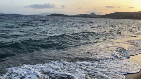 Breaking Stormy Waves Bodrum Turkey Stock Footage 232043092