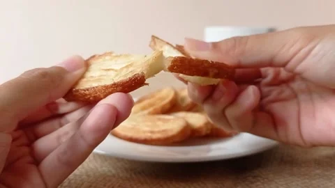 Breaking a sweet pie into two pieces Stock Footage 151026789