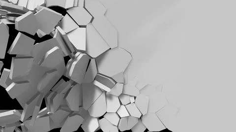 Breaking  thin wall with cracks monochromatic texture picture Stock Illustration