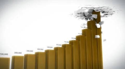 Breaking through the limits bar graph. Video stock 64234095
