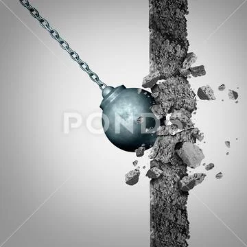 Breaking Through Walls Stock Illustration