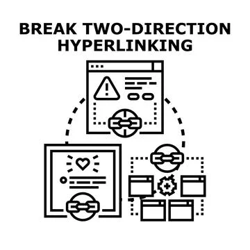 Breaking two direction hyperlinking with digital connections Stock Illustration