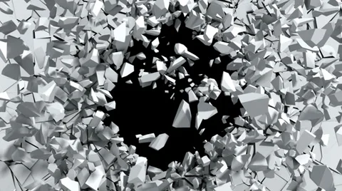 Breaking wall (4k) Stock Footage 35282527