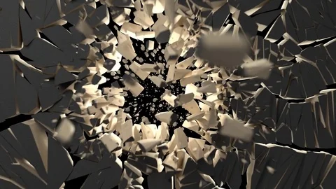 Breaking wall, with alpha Stock Footage 80090295