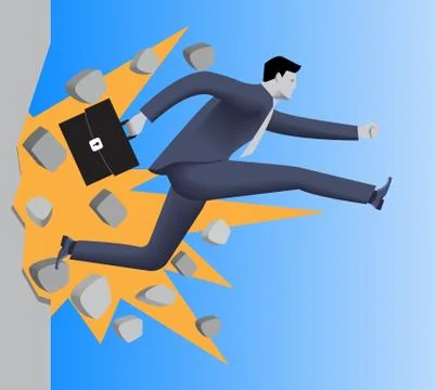 Breaking the wall business concept Stock Illustration