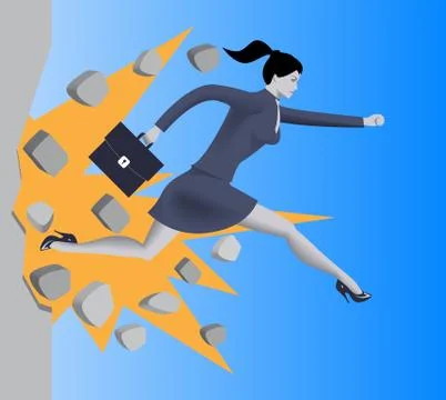 Breaking the wall business concept Stock Illustration