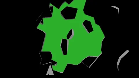 Breaking wall on green screen. animation transition. Stock Footage 312999746