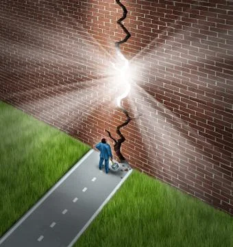 Breaking the wall Stock Illustration