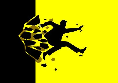 Breaking The Wall Stock Illustration