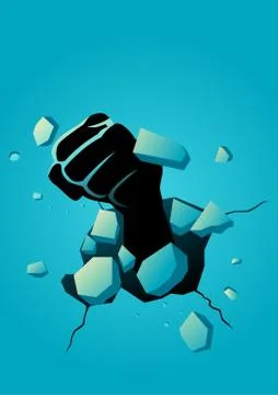 Breaking the wall Stock Illustration