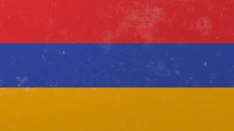 Breaking wall with painted flag of Armenia. Armenian crisis conceptual 3D Stock Footage 111905955