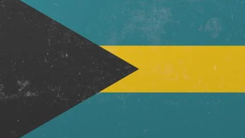 Breaking wall with painted flag of Bahamas. Bahamian crisis conceptual 3D Illustrazione stock