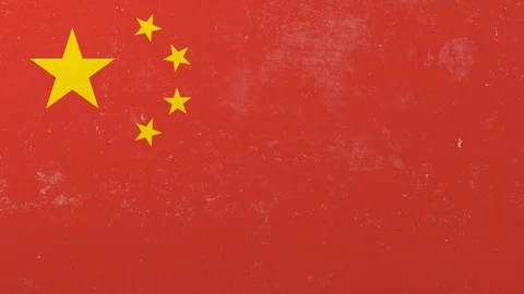 Breaking wall with painted flag of China. Chinese crisis conceptual 3D animation Stock Footage 105413786