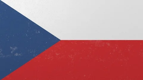 Breaking wall with painted flag of the Czech Republic, crisis conceptual 3D Stock Footage 105500984