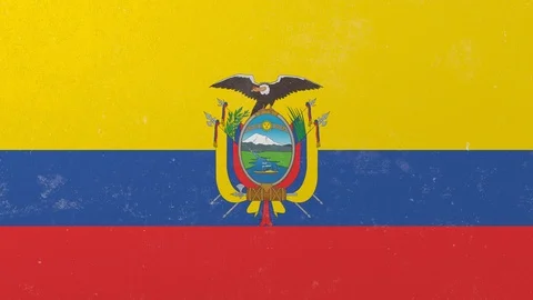 Breaking wall with painted flag of Ecuador. Ecuadorian crisis conceptual 3D Stock Footage 111927124