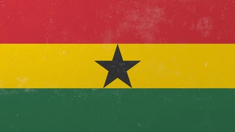 Breaking wall with painted flag of Ghana. Ghanaian crisis conceptual 3D Stock Footage 111926191