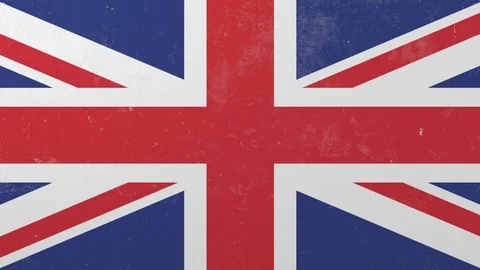 Breaking wall with painted flag of Great Britain. British crisis conceptual 3D Stock Footage 105412568