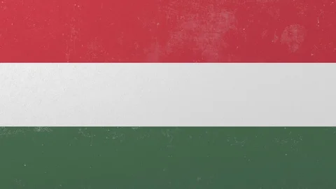 Breaking wall with painted flag of Hungary. Hungarian crisis conceptual 3D Stock Footage 105488732
