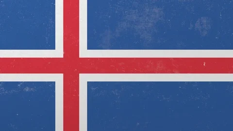 Breaking wall with painted flag of Iceland. Icelandic crisis conceptual 3D Stock Footage 105420488