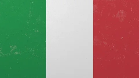 Breaking wall with painted flag of Italy. Italian crisis conceptual 3D animation Stock Footage 105435491