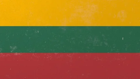 Breaking wall with painted flag of Lithuania. Lithuanian crisis conceptual 3D Stock Footage 111905592