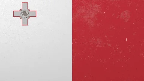 Breaking wall with painted flag of Malta. Maltese crisis conceptual 3D animation Stock Footage 111907019