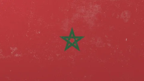 Breaking wall with painted flag of Morocco. Moroccan crisis conceptual 3D Stock Footage 105437149