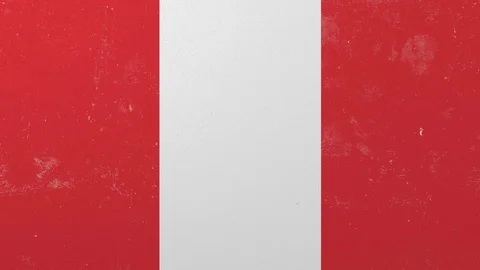 Breaking wall with painted flag of Peru. Peruvian crisis conceptual 3D animation Stock Footage 105449983