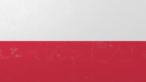 Breaking wall with painted flag of Poland. Polish crisis conceptual 3D animation Stock Footage 105450342