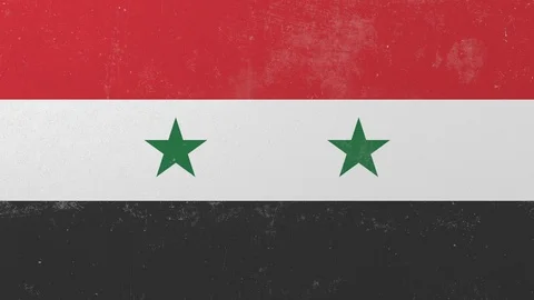Breaking wall with painted flag of Syria. Syrian crisis conceptual 3D animation Stock Footage 105456473