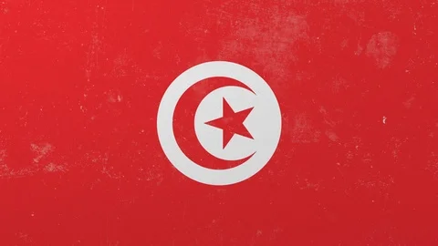 Breaking wall with painted flag of Tunisia. Tunisian crisis conceptual 3D Stock Footage 105487540