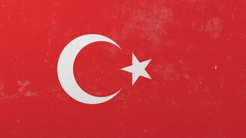 Breaking wall with painted flag of Turkey. Turkish crisis conceptual 3D Stock Footage 105487351